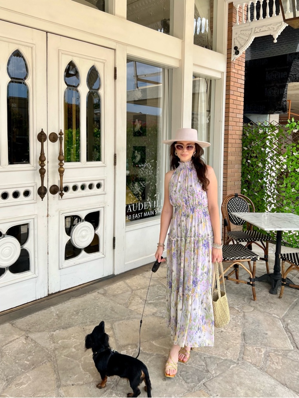 Taylor - Floral Maxi Dress in Lavender and Cream